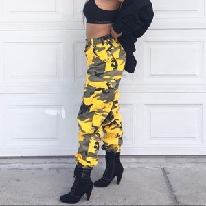 Camo utility cargo pants